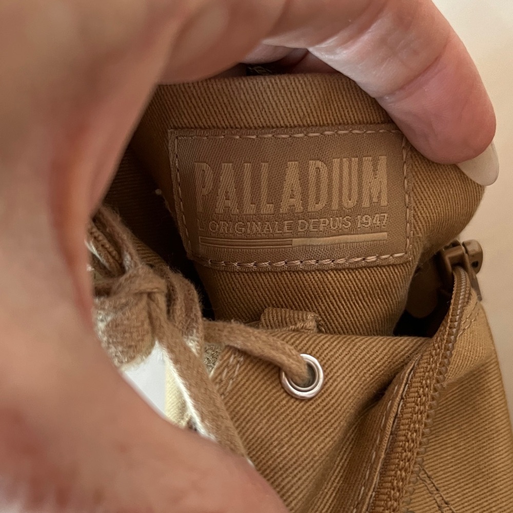 Palladium Women's Tan Combat Boots - Picture 5 of 12
